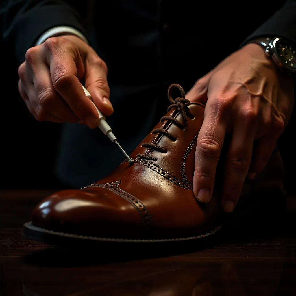 Manos trabajando cuero